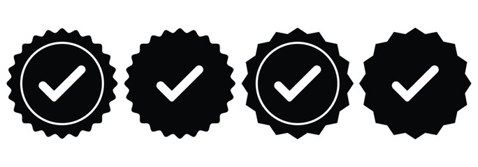 check box icon with correct, accept checkmark icons. Modern label icons check mark. eps 10
