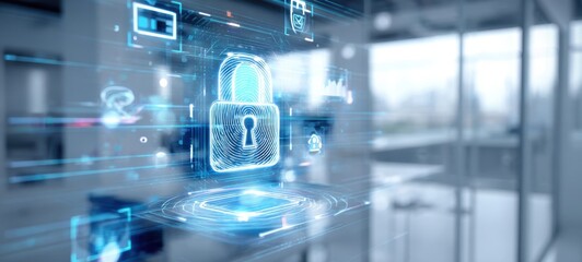 The digital padlock symbolizing advanced data security in modern technology.