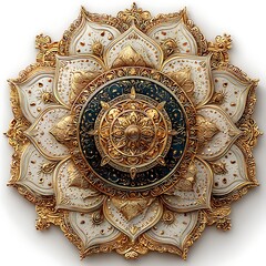 Exquisite traditional golden mandala art for wall display high resolution picture