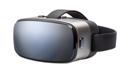 Vr headset for virtual reality experience isolated on transparent background, a modern and immersive device for gaming and entertainment