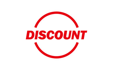 DISCOUNT - Red Rubber Stamp With text DISCOUNT 

