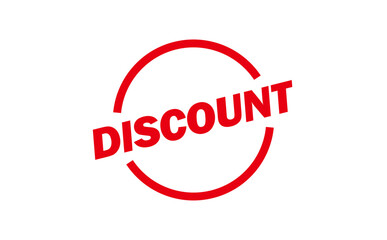DISCOUNT - Red Rubber Stamp With text DISCOUNT 

