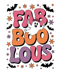 Fab Boo Lous Cute Ghost Halloween T-Shirt