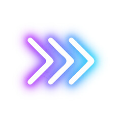 Glowing Neon Arrows Pointing Forward.