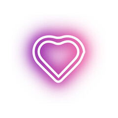 Glowing Neon Heart Symbol Illustration.