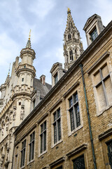 Fototapeta premium Town Hall of the City of Brussels on the Grand-Place Grote Markt central square of Brussels, Belgium