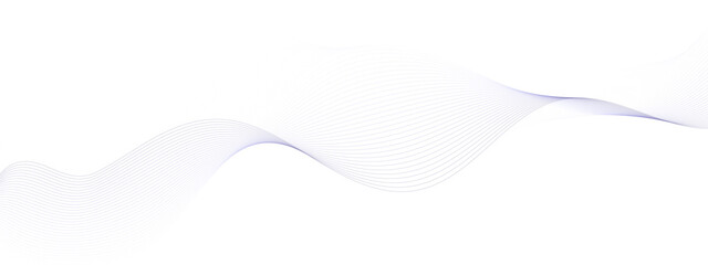 Abstract blue smooth wave on a white background. Dynamic sound wave. Vector illustration.