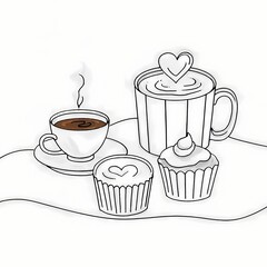 Hand-drawn Coffee Drinks on Blackboard