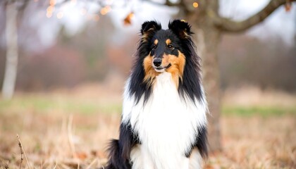 Fototapeta premium Dog in autumnal setting