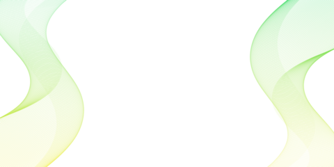 Abstract Flowing Lines Green Soundwave Transparent Background, Dynamic Waveform Design with Gradient Curves for Digital Art, Music Visuals, and Modern Graphic Projects