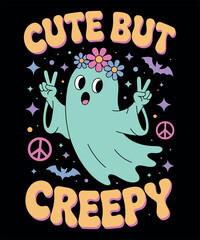 Kawaii Ghost Peace Sign T-Shirt – Cute