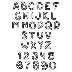 alphabet and numbers drawn design vector