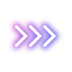 Neon Arrows Pointing Right Direction.