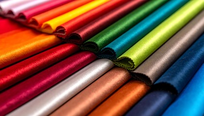 Multicolored fabric samples
