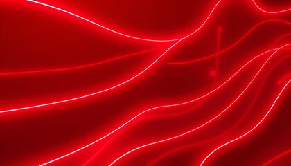 Abstract red glowing lines creating dynamic waves.