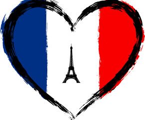 Heart of France: Eiffel Tower in Patriotic Colors