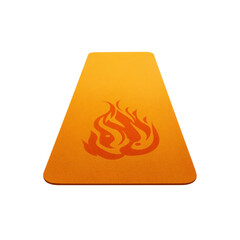 Fiery Orange Yoga Mat with Flame Design