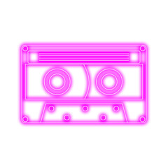Obraz premium Neon Pink Cassette Tape Illustration.