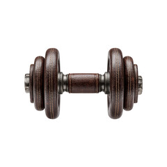 Vintage Leather Dumbbell Strength, Fitness, and Retro Gym Equipment