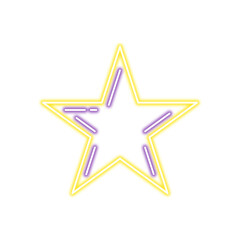 Neon Star with Yellow and Purple.