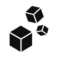 Three cubes vector icon on white background