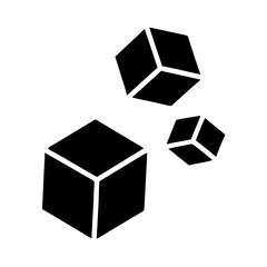 Three cubes vector icon on white background