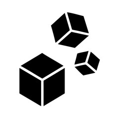 Three cubes vector icon on white background