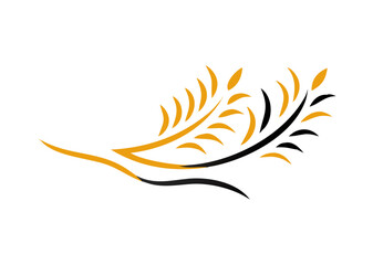 agriculture wheat logo design vector template icon isolated