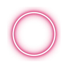 Obraz premium Pink Neon Circle Glowing on White.
