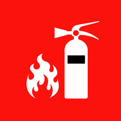 fire extinguisher icon or sign, isolated on white background, vector Illustration
