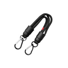 Black Double-Ended Carabiner Strap with Rubber Grips - Versatile Accessory for Cameras, Bags, and