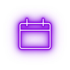 Purple Neon Calendar Icon Design.