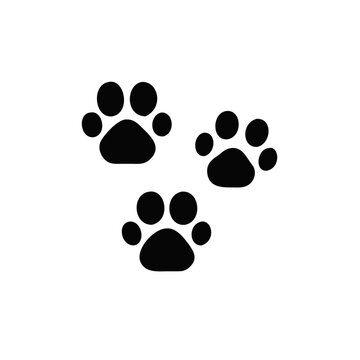 Dog or cat footprint vector icon illustration, animal paw print isolated on white background
