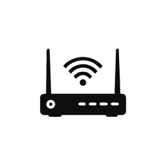 Wifi router icon in flat style. modem vector illustration isolated on white background. Internet connection business concept.