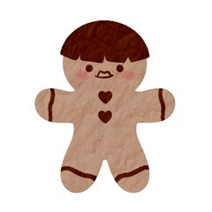 Isolate Brown Matcha Gingerbread Man icon, sign, label or sticker for decoration item.
