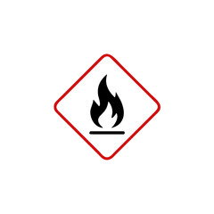 hazard warning sign flammable , isolated vector illustration