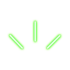 Three Glowing Green Neon Lines.