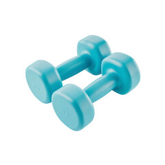Pair of Light Blue Dumbbells for Fitness and Exercise