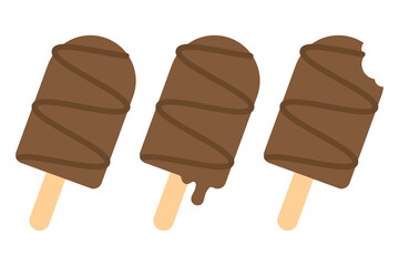 Flat design illustration of chocolate popsicle	