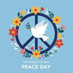 International Peace Day Dove Symbol.