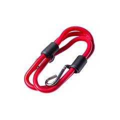Fototapeta premium Red Bungee Cords with Metal Hooks - Strong Elastic Straps for Securing and Tying Down Items