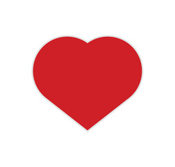 Red Heart Love Symbol Icon Design. Heart, Love, Romance or valentine's day modern red heart vector illustration for apps