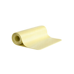Rolled Up Pale Yellow Exercise Mat for Fitness and Yoga