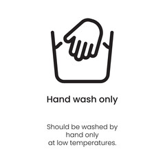 Hand Wash Only Icon - Clothing and Fabric Care Label