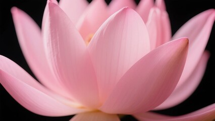 Fototapeta premium Vibrant Pink Lotus Flower Against Black Background