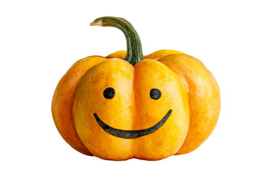 Smiling pumpkin on clear background