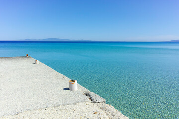 Fototapeta premium Kassandra coastline near town of Kallithea, Chalkidiki, Greece