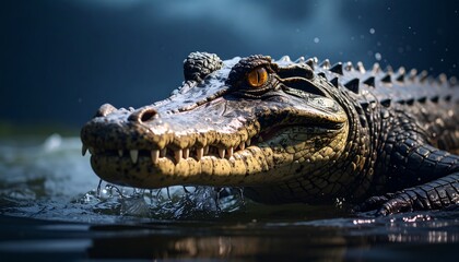 Obraz premium Crocodile closeup in water