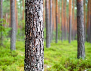 Fototapeta premium Pine tree trunk in a forest