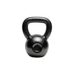 Black Kettlebell Isolated on Black Background Fitness Equipment